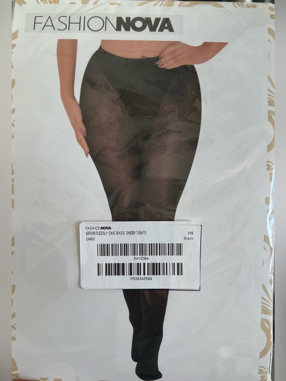 Fashion Nova Black Sheer Nylon Tights